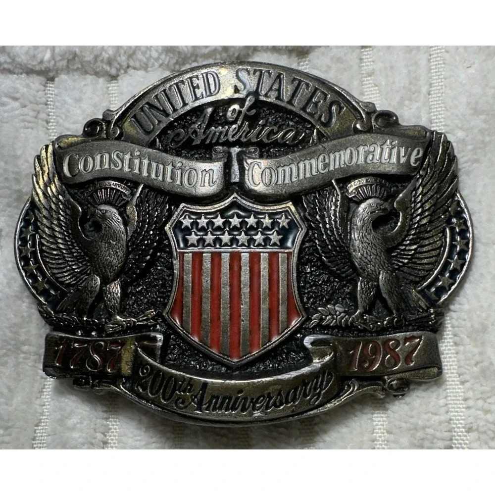 Vintage Belt Buckle US‎ Constitution 200th Anniversary 1787-1987 Limited Ed